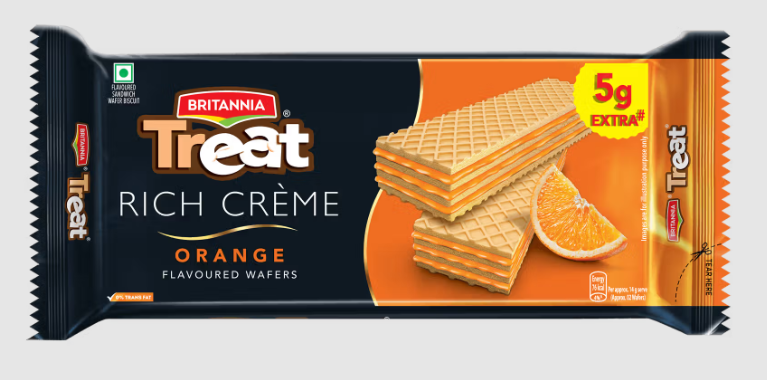 BRITANNIA TREATS ORANGE WAFERS 150G